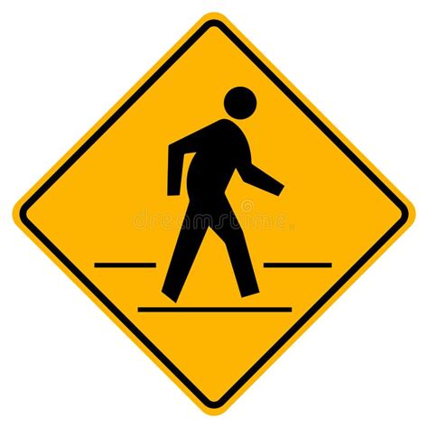 Pedestrian Crossing Road Sign Isolate on White Background,Vector ...