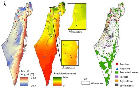 Israele clima sulla mappa - Mappa di israele clima (Asia Occidentale Asia)