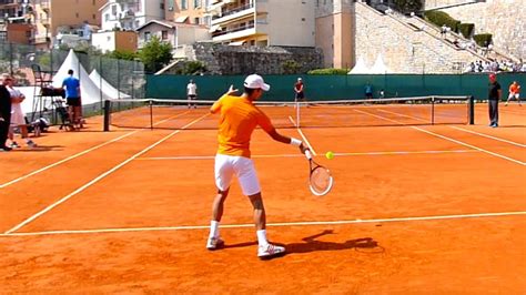 Novak Djokovic Forehand Slow Motion in Court Level View - YouTube