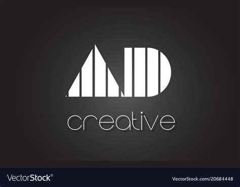 Ad a d letter logo design with white and black Vector Image