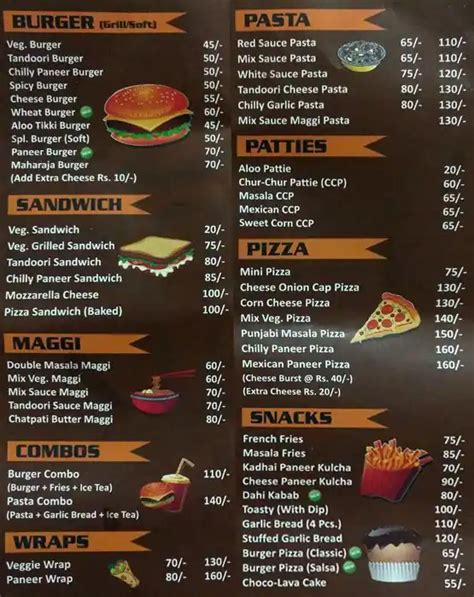 Burger Street Menu, Menu for Burger Street, Lawrence Road, New Delhi ...