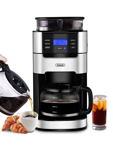 10-Cup Drip Coffee Maker, Grind and Brew Automatic Coffee Machine with ...