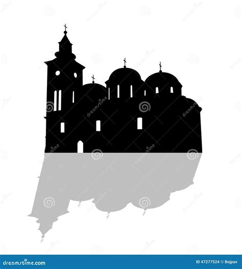 Serbian Orthodox Church stock vector. Illustration of architecture - 47277524