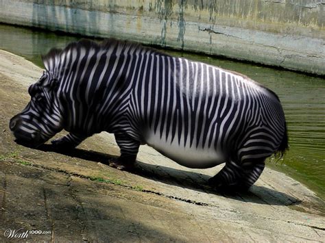 Stripped (Zebra) Hippo Cartoon Hippo, Funny Animals, Cute Animals, Chinese Buddha, Critter ...