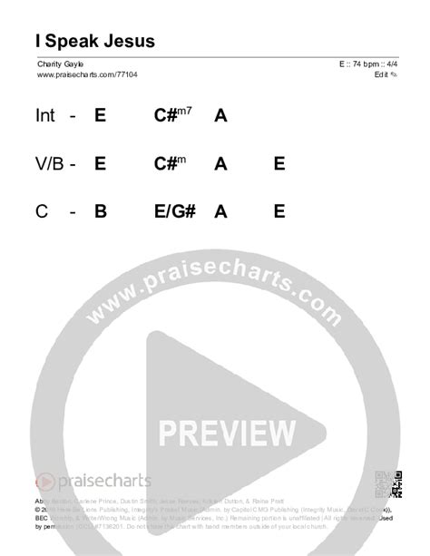 I Speak Jesus (Choral Anthem SATB) Free Chords PDF (Charity Gayle / Arr. Luke Gambill ...