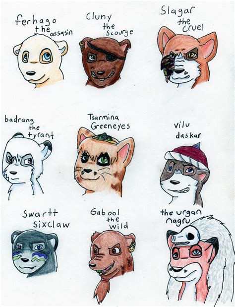 Redwall villains by ocsxtailsclub on DeviantArt