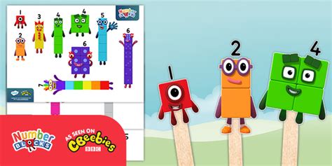 👉 Numberblocks Stick Puppets - Maths Resources