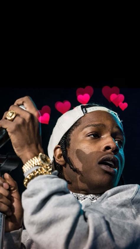 Download Asap Rocky With Hearts Aesthetic Rapper Wallpaper | Wallpapers.com