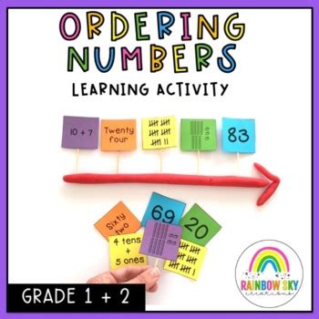 Ordering Numbers Maths Activity - Place Value Math centres - Grade 1 + Grade 2