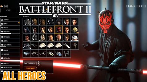 STAR WARS BATTLEFRONT II ALL HEROES / CHARACTERS LIST - YouTube