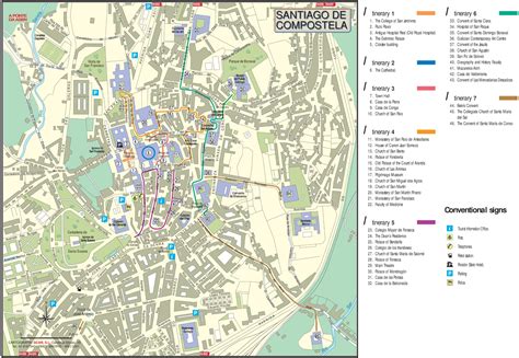 Santiago de Compostela city center map - Ontheworldmap.com