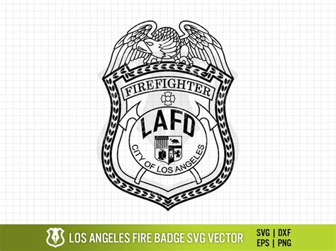 Los Angeles CA Firefighter Badge, LAFD California Fire Rescue ...