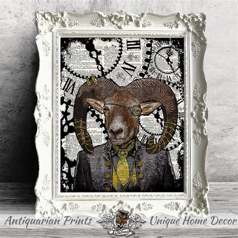 Ram Sheep Art Print Wall Art / Steampunk Wall Decor on - Etsy