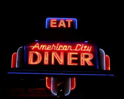 EAT -- American City DINER | Neon signs, Diner sign, Vintage neon signs