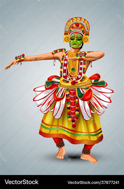 Kerala traditional folk dance ottan thullal full Vector Image