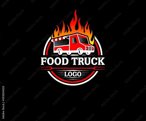 Food Truck Logo. Restaurant Delivery Service Food Truck Vector Logo ...