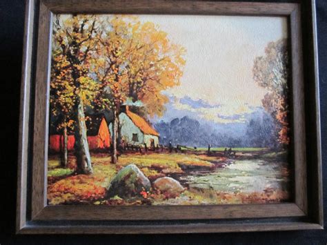 Items similar to Autumn Sunset by artist Robert Wood framed painting ...