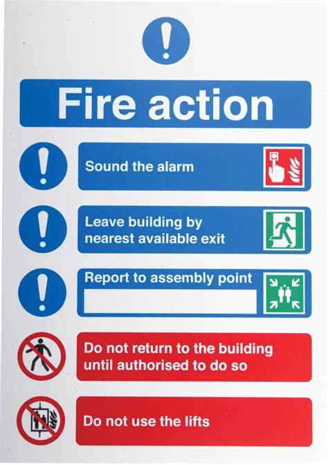 RS PRO | PP Fire Safety Sign, Fire Action Instructions With English ...