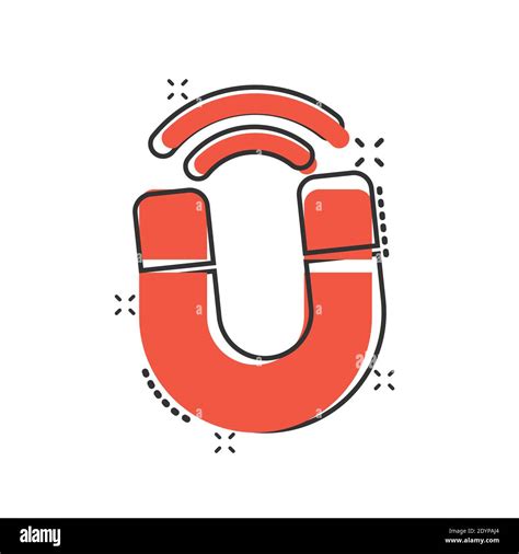 Magnet icon in comic style. Attract cartoon vector illustration on ...