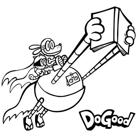 Happy Dog Man Coloring Page - Free Printable Coloring Pages for Kids