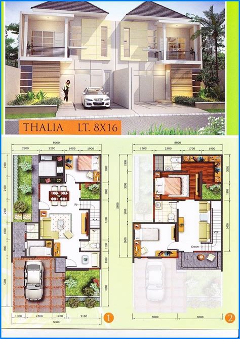 Denah Rumah Type 45 2 Lantai - Modern Minimalis