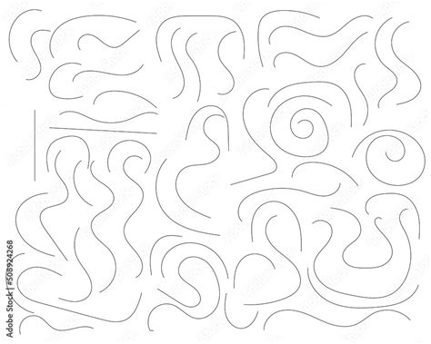 curved line hand drawn line art Stock Vector | Adobe Stock