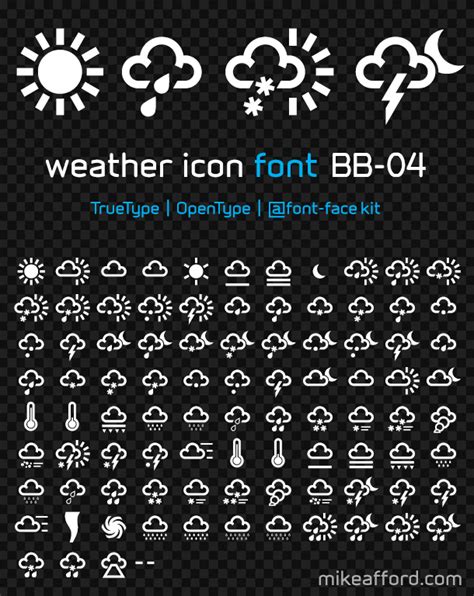 Weather Icon FONT : BB-04 | Mike Afford Media