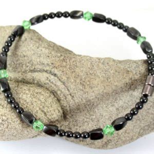 Women’s Magnetic Magnetite Jewelry Anklet Green Swarovske Crystal ...