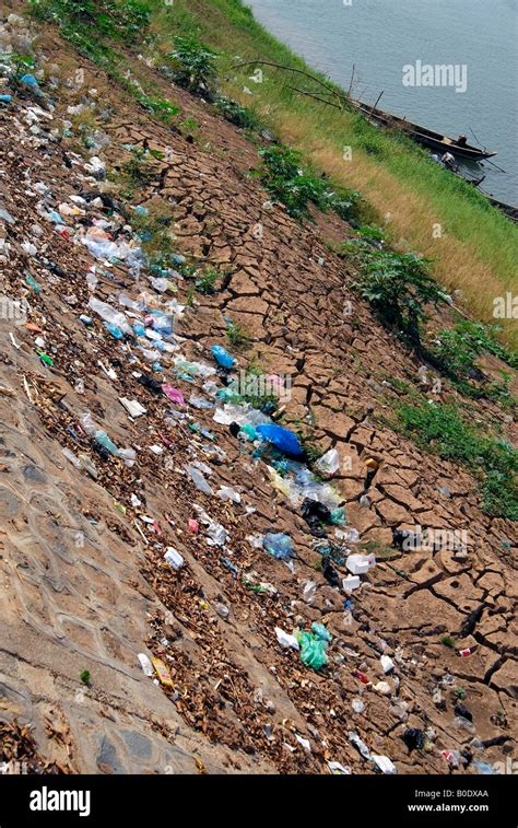 Plastic waste by the Mekong river,Cambodia Stock Photo - Alamy