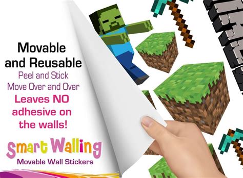 Minecraft Wall Stickers - Totally Movable | Minecraft wall, Wall stickers, Wall decor stickers