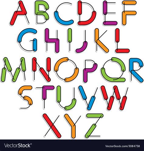 Weird constructor font alphabet letters Royalty Free Vector