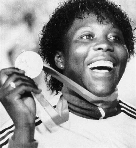 Olympic Games 1984 Tessa Sanderson with her Gold Medal