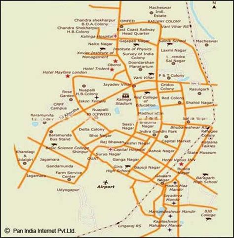 Maps of Bhubaneswar, Political Map of Bhubaneswar, Tourist and Railway