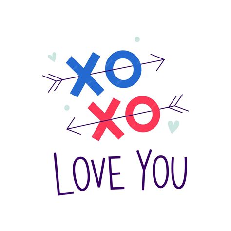 Premium Vector | Love you. xoxo. valentines day romantic.