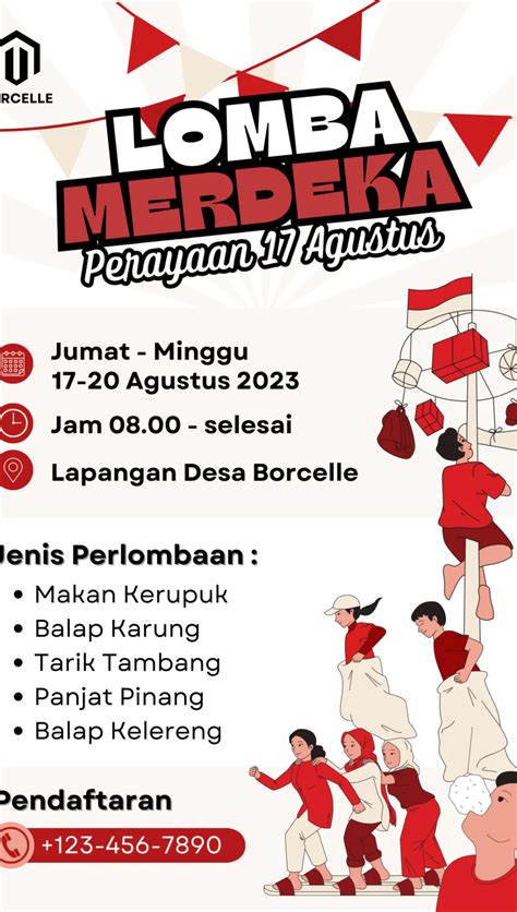 8 Contoh Pamflet Lomba 17 Agustus Lengkap dengan Cara Membuatnya