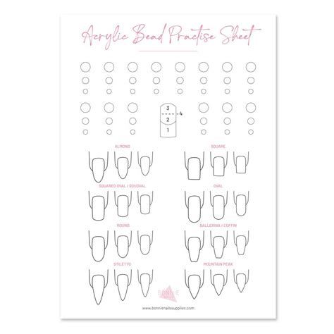 Acrylic Bead Practise Sheet (x 3 sheets) Before you start applying acrylic to nails or a ...