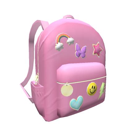 Aesthetic Preppy Patched Backpack in Pink | Roblox Item - Rolimon's