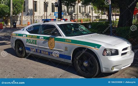 Police Car on Miami Streets Editorial Stock Photo - Image of legal ...