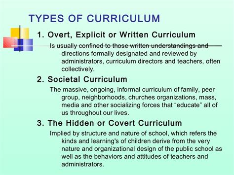 Curriculum models and types