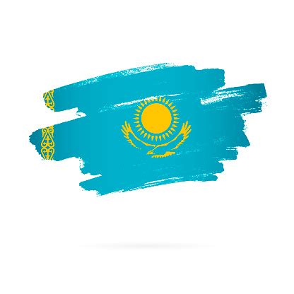 Kazakh Flag Vector Illustration On White Background Stock Illustration ...