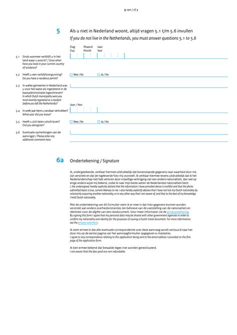 Netherlands Passport Application Form (English/Dutch) - Fill Out, Sign ...