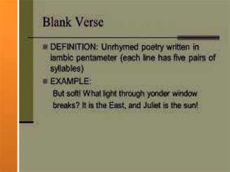 Shakespeare's use of blank verse