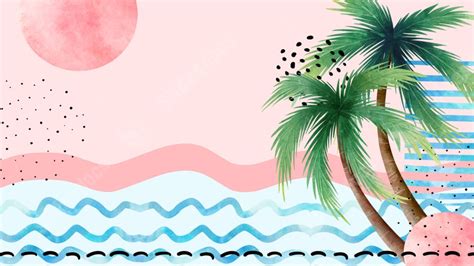 Pink Water Abstract Palm Tree Summer Nature Powerpoint Background For ...