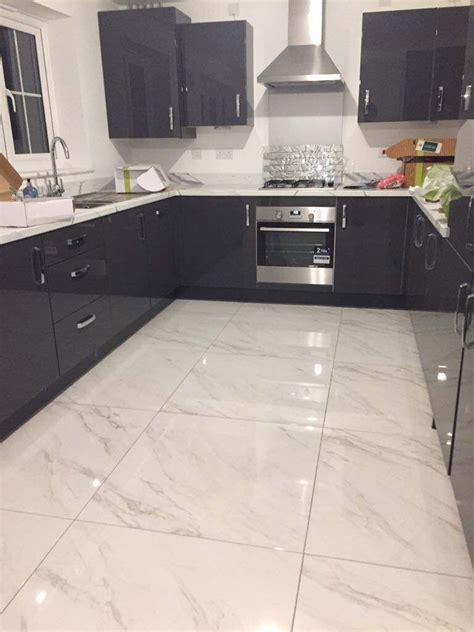 Hellas Marble Floor Tile - customer image | Marble floor kitchen ...