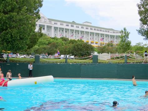 The Grand Hotel from the pool. Mackinac Island, Michigan. Featured in the movie Somewhere in ...