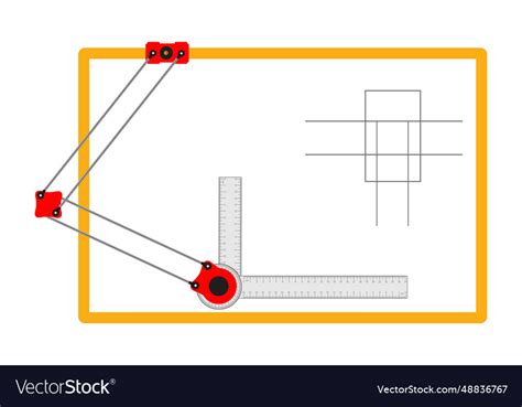 Mini drafter use in engineering drawing Royalty Free Vector