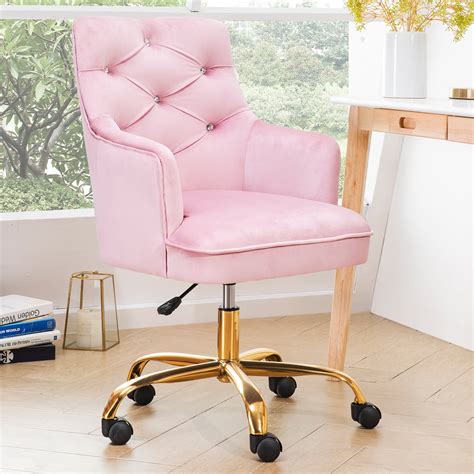 OVIOS Cute Desk Chair,Plush Velvet Office Chair for Girl or Lady,Modern,Comfortble,Nice Vanity ...