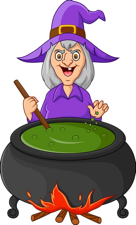 the witch is stirring the potion 12816605 Vector Art at Vecteezy