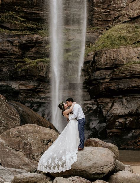 They Got Married under an Epic Waterfall ? and Brought All Their Guests Along! - Weddings