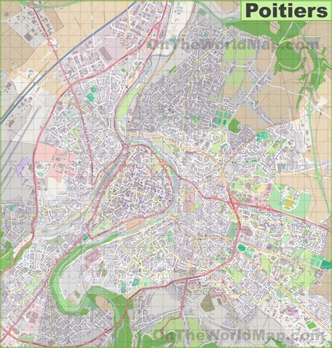 Large detailed map of Poitiers - Ontheworldmap.com